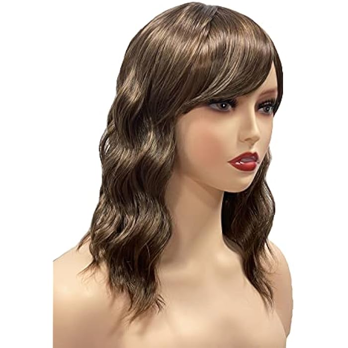 DILLARDS Moryda Short Wavy Synthetic Wig Brown Curly Wig For Women Lightweight And Comfortable Wigs For Daily Party Cosplay(Short Brown) - Image 3